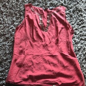 New York & Company Red Sleeveless Blouse